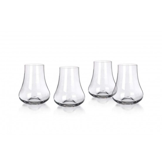 Set of 4  Bohemian lead free Crystal Whisky Glasses, 240 ml 