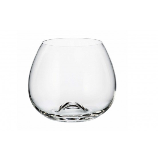 Set of 4  Bohemian stemless lead free Crystal Brandy Glasses, 440 ml 