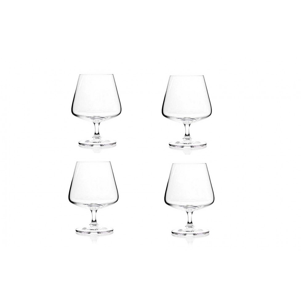Set of 4 Bohemian lead free Crystal Brandy Glasses, 560 ml