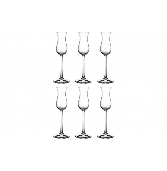 Set of 6 Bohemian lead free Grappa Glasses, 80 ml 