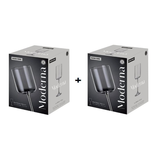 Moderna wine Glasses Crystal lead free Set of 8 Pcs, 450 ML/ 1258