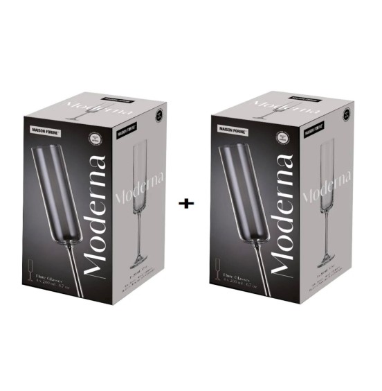 Moderna Champagne Glasses Crystal lead free Set of 8 Pcs, 200 ML/ 1259