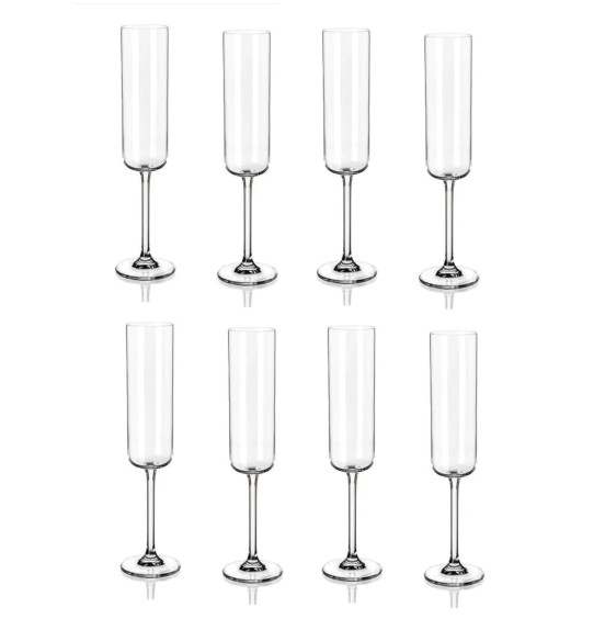 Moderna Champagne Glasses Crystal lead free Set of 8 Pcs, 200 ML/ 1259
