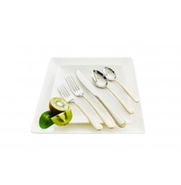 22164S20-ARTKIA 20-Pc Gold Cutlery Set, Stainless Steel 18/10