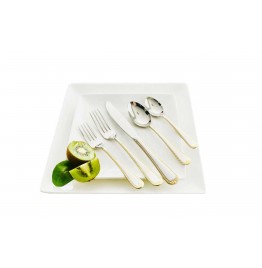 22165S30-ARTKIA 30-Pc Gold Cutlery Set, Stainless Steel 18/10 