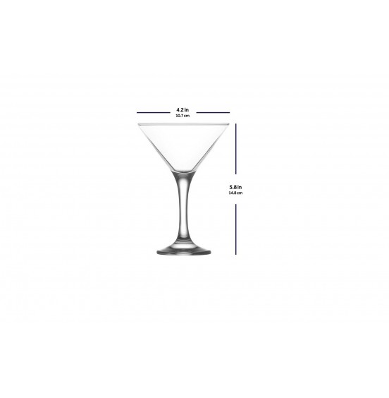 LAV Misket 6-Piece Martini Cocktail Glasses, 6 Oz.