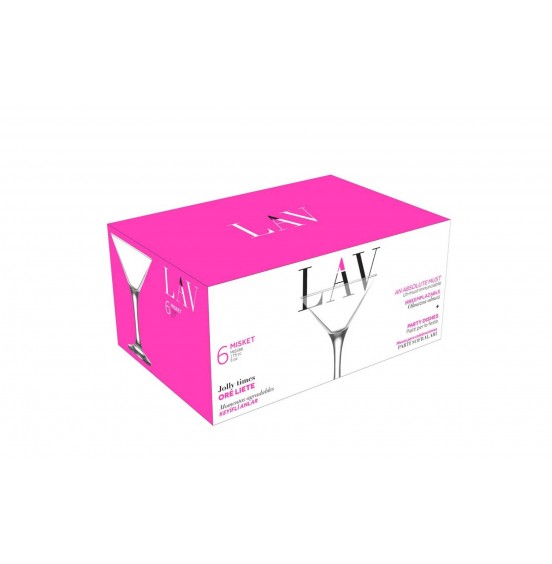 LAV Misket 6-Piece Martini Cocktail Glasses, 6 Oz.