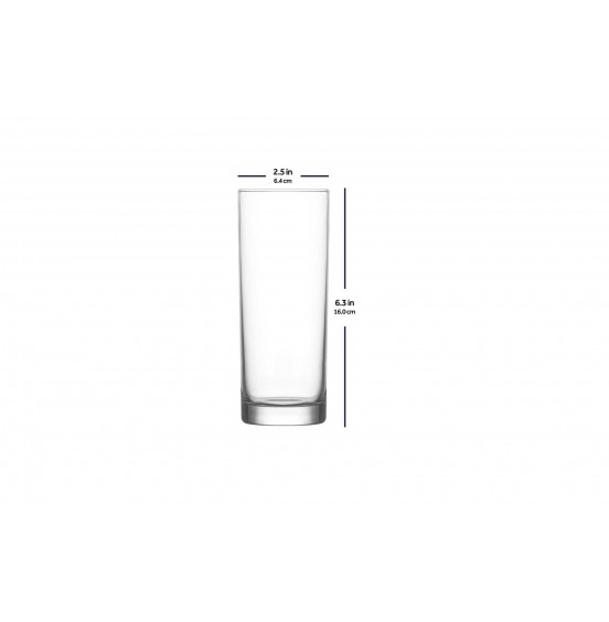 LAV Liberty  Set Of 6  Tall Collins Cocktail Glasses, 12.25 oz.