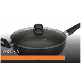 40008- Artika 28 Cm Deep Sauté Frying Pan With Glass Lid