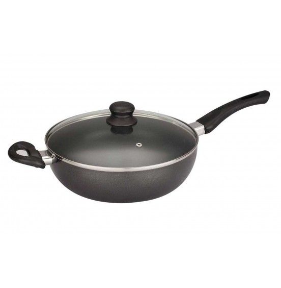 40008- Artika 28 Cm Deep Sauté Frying Pan With Glass Lid