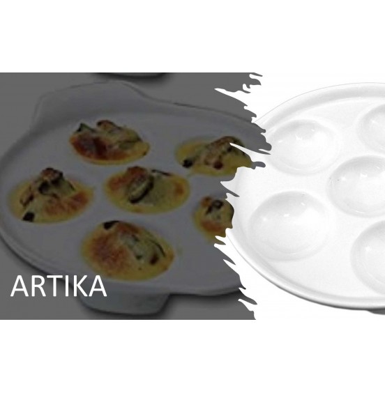 ARTIKA  Set Of 4 Porcelain Snail/Escargot plates,7''