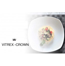 Crown Set of 4 Square Deep Dinner Plates, 9.5''