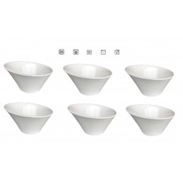 Crown Set Of 6  Slanted Bowls , 8 Oz