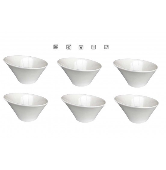 Crown Set Of 6  Slanted Bowls , 8 Oz